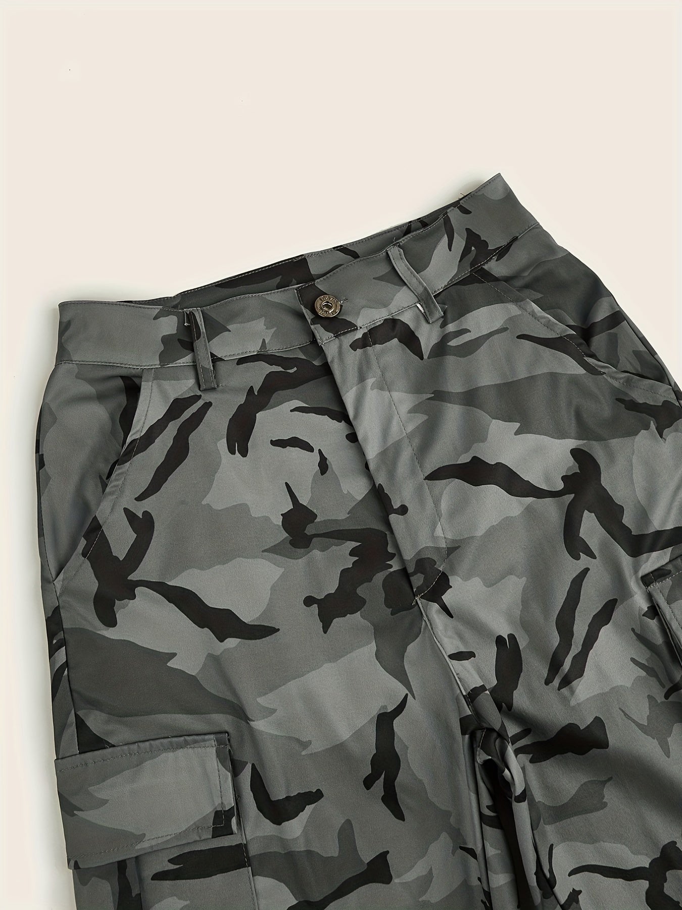 Camo Print Cargo Pants, Casual Long Length Versatile Pants With Pockets, Women's Clothing