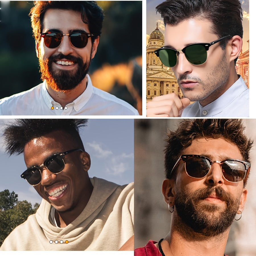Classic Trendy Retro Eyebrow Design Polarized Sunglasses, For Men Women Outdoor Sports Party Vacation Travel Driving Fishing Supplies Photo Props, Ideal Choice For Gifts