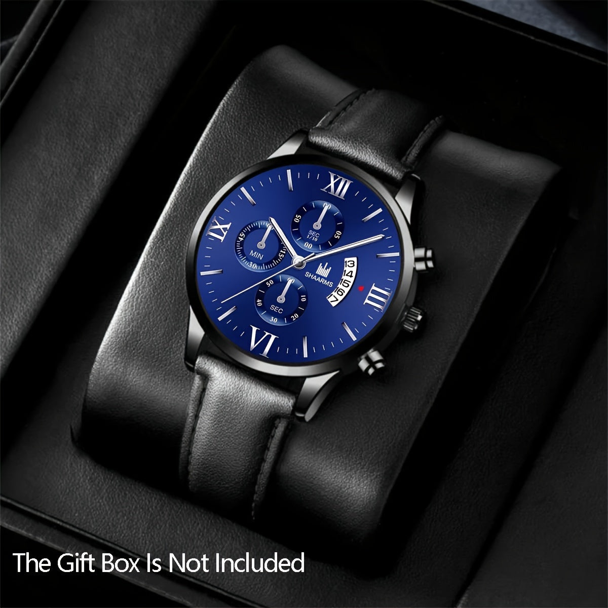 Casual Sports Men's Belt Quartz Watch & 2pcs Bracelets