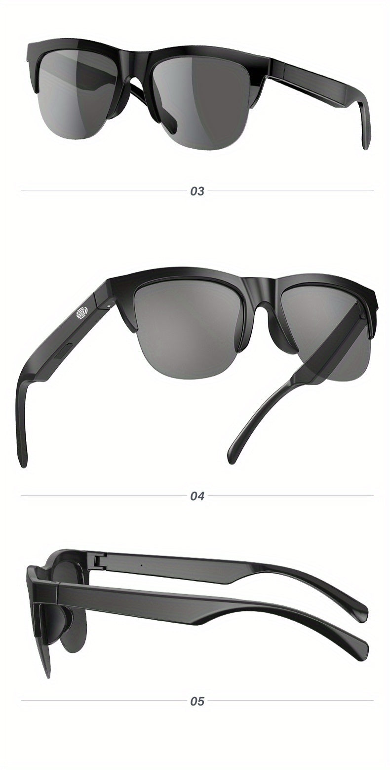 Wireless Smart Sunglasses with Dual Stereo Speakers and HD Mic for Outdoor Sports and Driving