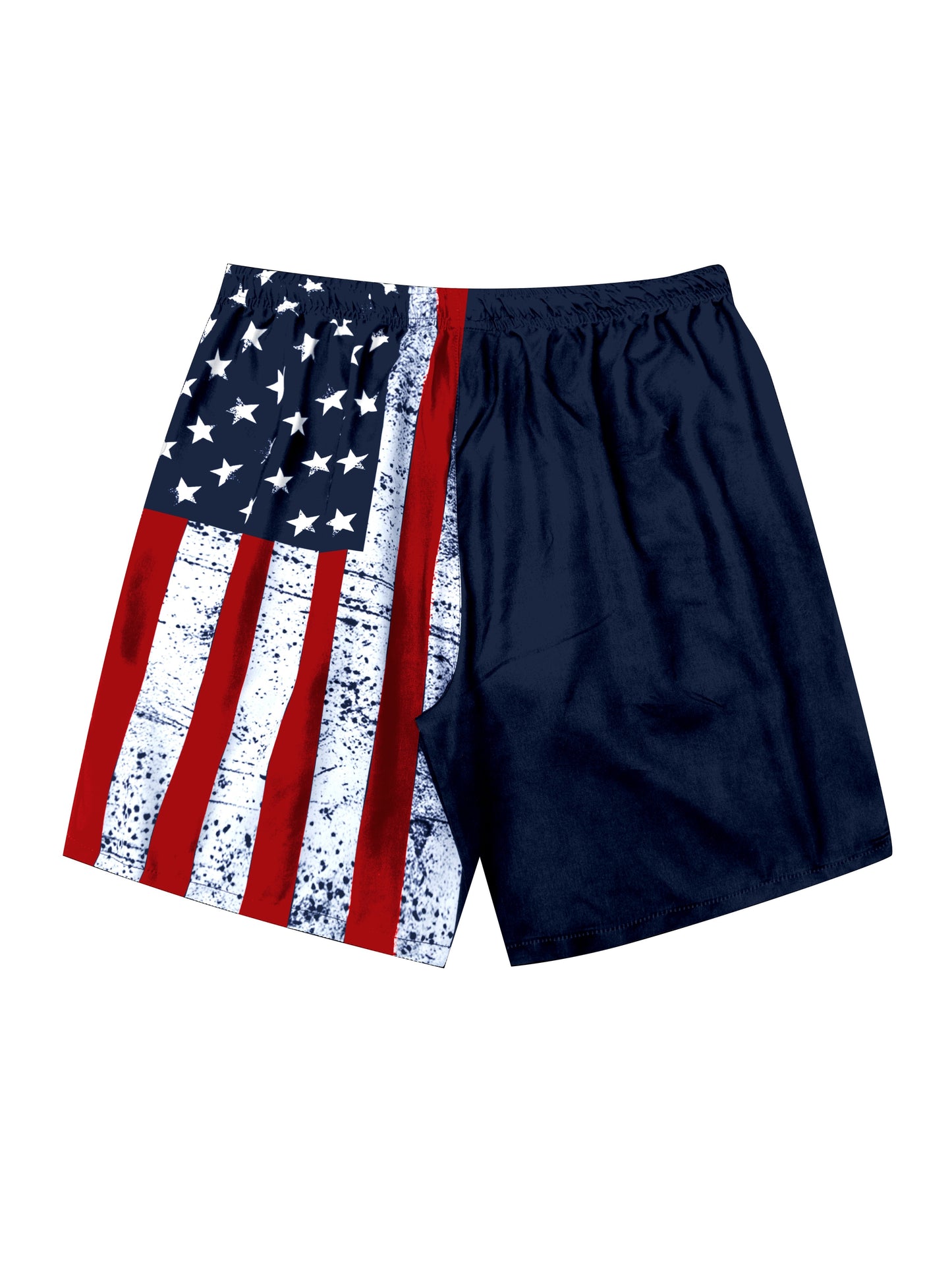 Men's Plus Size "American Flag" Graphic Shorts Beach Pants Holiday Shorts, Elastic Drawstring Sports Short Pants