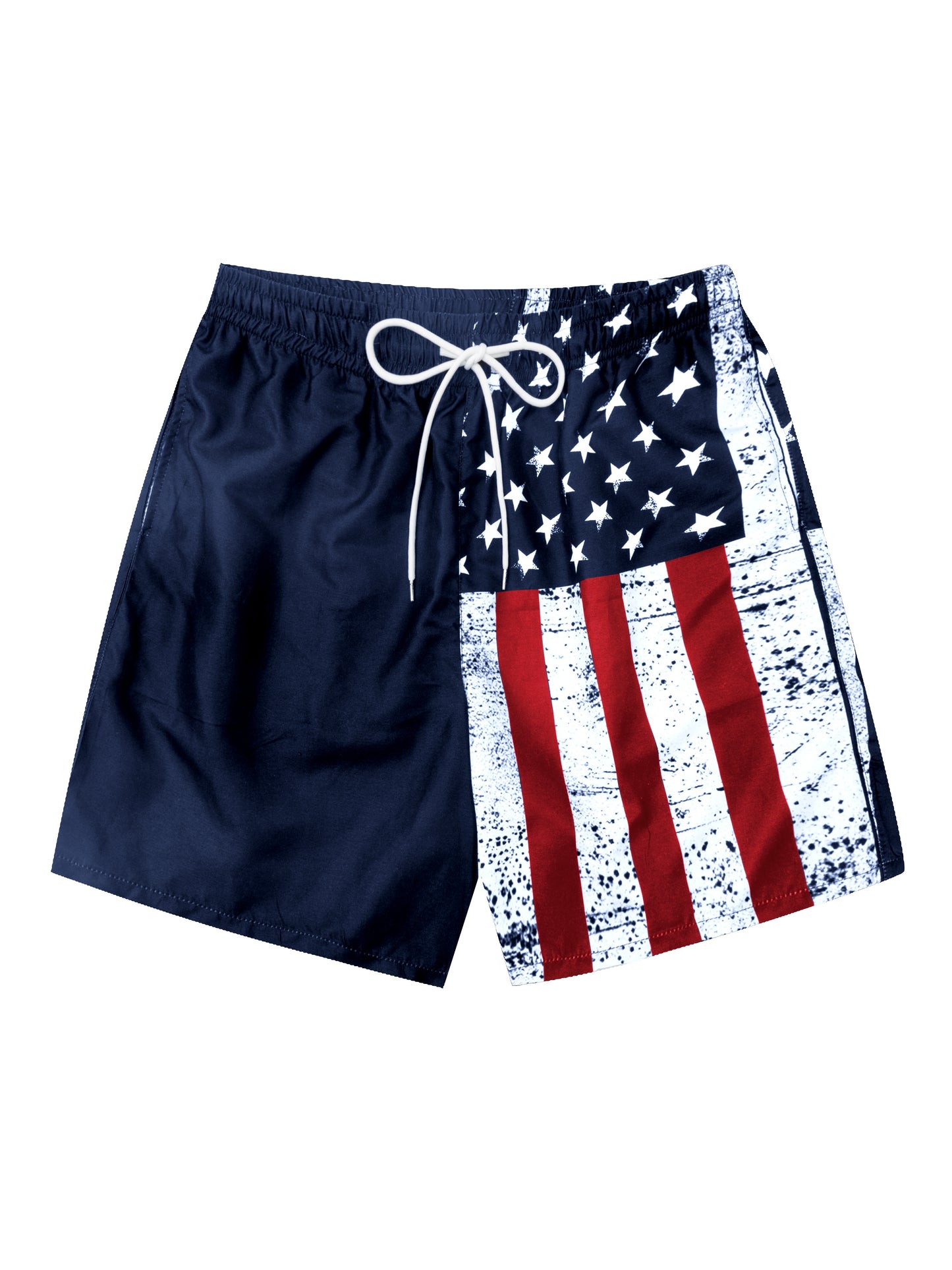 Men's Plus Size "American Flag" Graphic Shorts Beach Pants Holiday Shorts, Elastic Drawstring Sports Short Pants