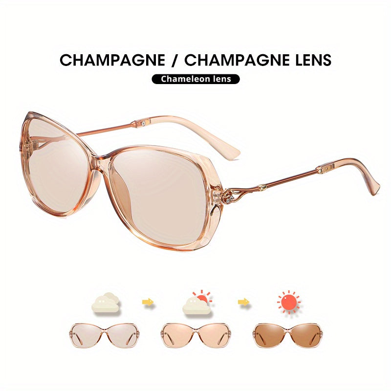 Fashion Design HD Photochromic Sunglasses For Women Polarized Glasses Driving Travel Oversized Ultralight Luxury Ladies Eyewear best gifts for Mother's Day