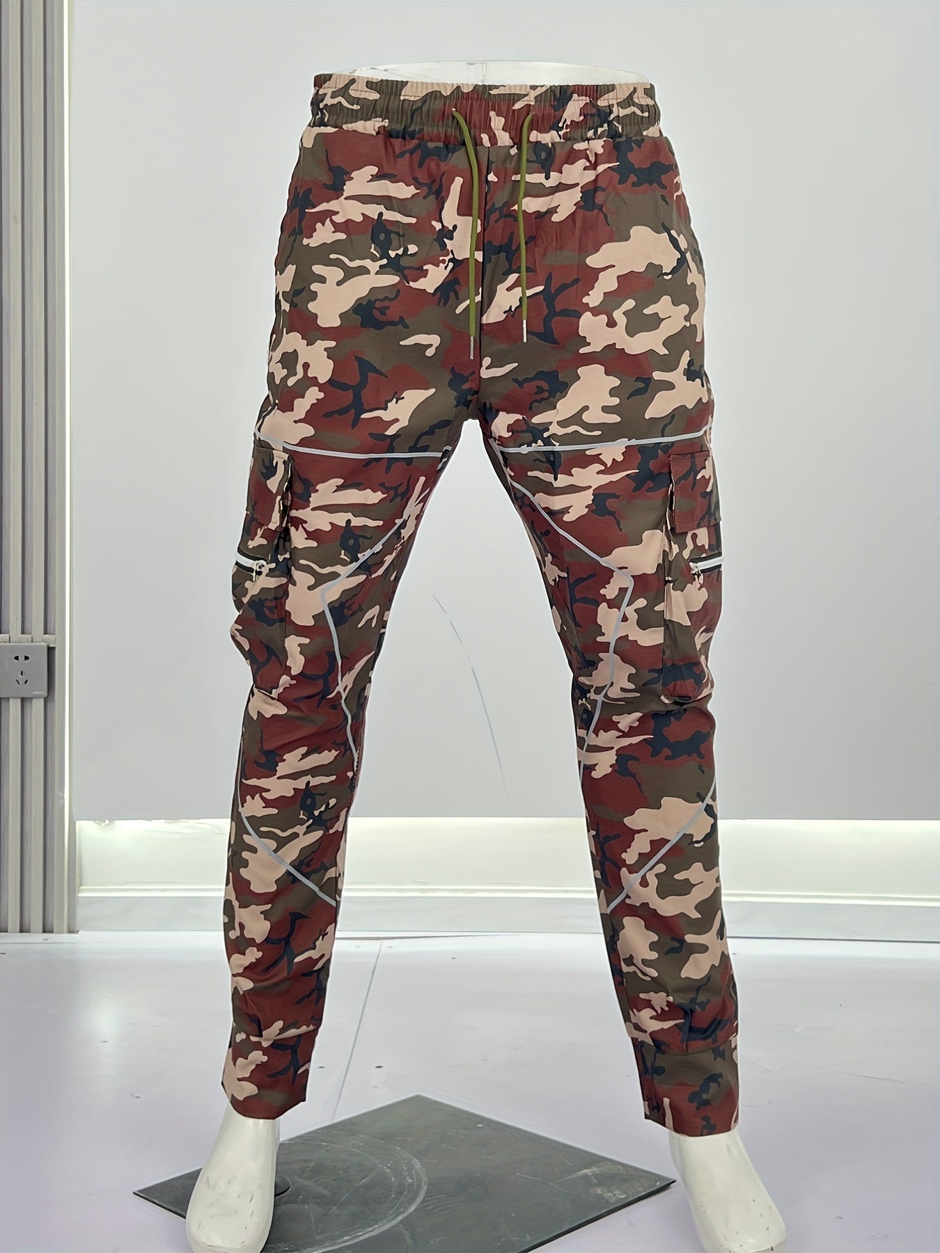 Multi Pocket Loose Fit Cargo Pants, Men's Casual Street Style Joggers with Drawstring for Spring Summer Outdoor Activities