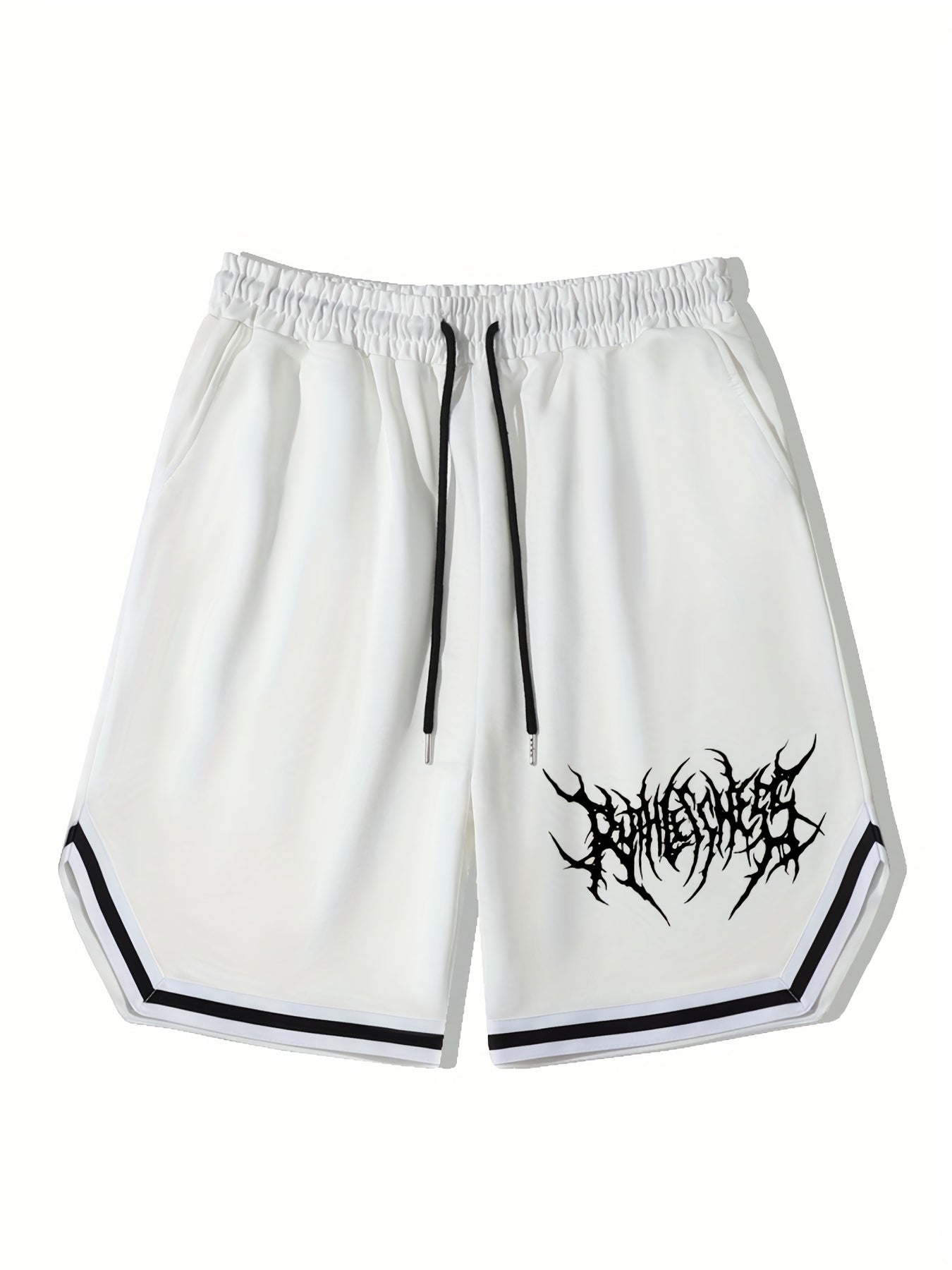 Men's Streetwear Shorts, Graphic Drawstring Stretchy Short Pants For Comfort & Casual Chic Style, Summer Clothings Men's Fashion Outfits