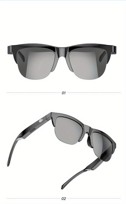 Wireless Smart Sunglasses with Dual Stereo Speakers and HD Mic for Outdoor Sports and Driving