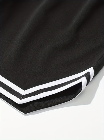Men's Streetwear Shorts, Graphic Drawstring Stretchy Short Pants For Comfort & Casual Chic Style, Summer Clothings Men's Fashion Outfits
