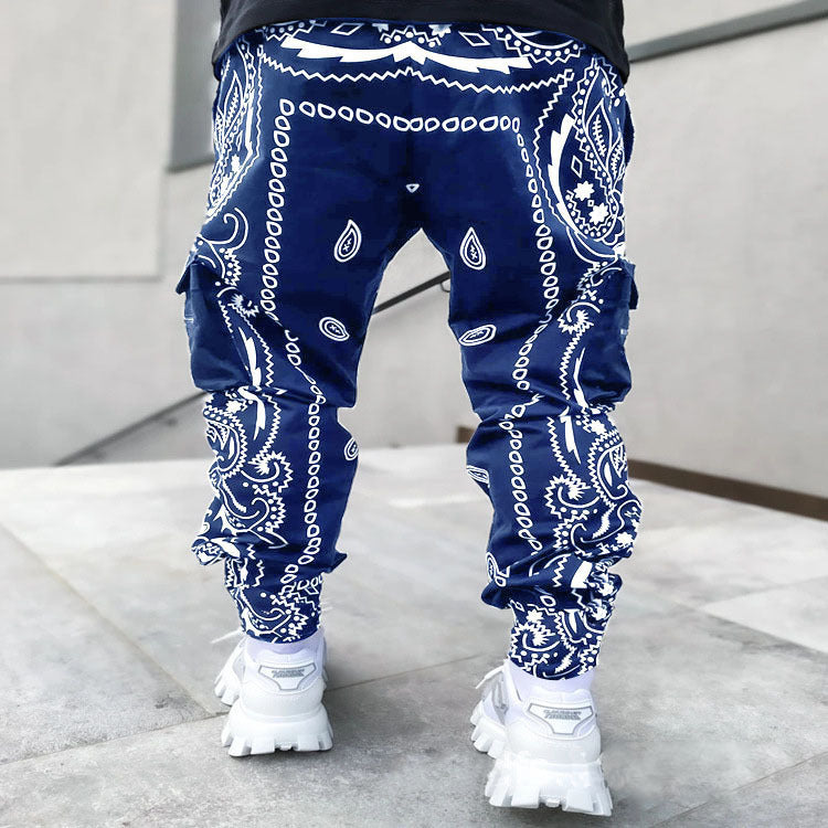Multi Pocket Loose Fit Cargo Pants, Men's Casual Street Style Joggers with Drawstring for Spring Summer Outdoor Activities