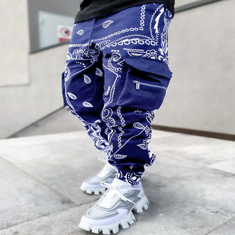 Multi Pocket Loose Fit Cargo Pants, Men's Casual Street Style Joggers with Drawstring for Spring Summer Outdoor Activities