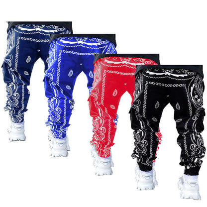 Multi Pocket Loose Fit Cargo Pants, Men's Casual Street Style Joggers with Drawstring for Spring Summer Outdoor Activities