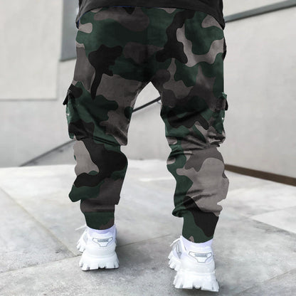 Multi Pocket Loose Fit Cargo Pants, Men's Casual Street Style Joggers with Drawstring for Spring Summer Outdoor Activities