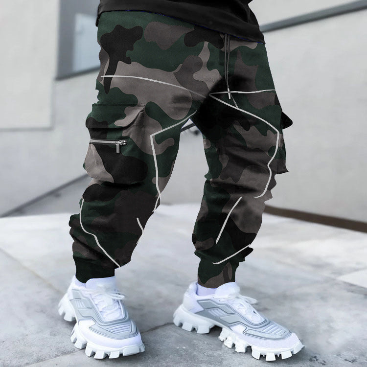 Multi Pocket Loose Fit Cargo Pants, Men's Casual Street Style Joggers with Drawstring for Spring Summer Outdoor Activities