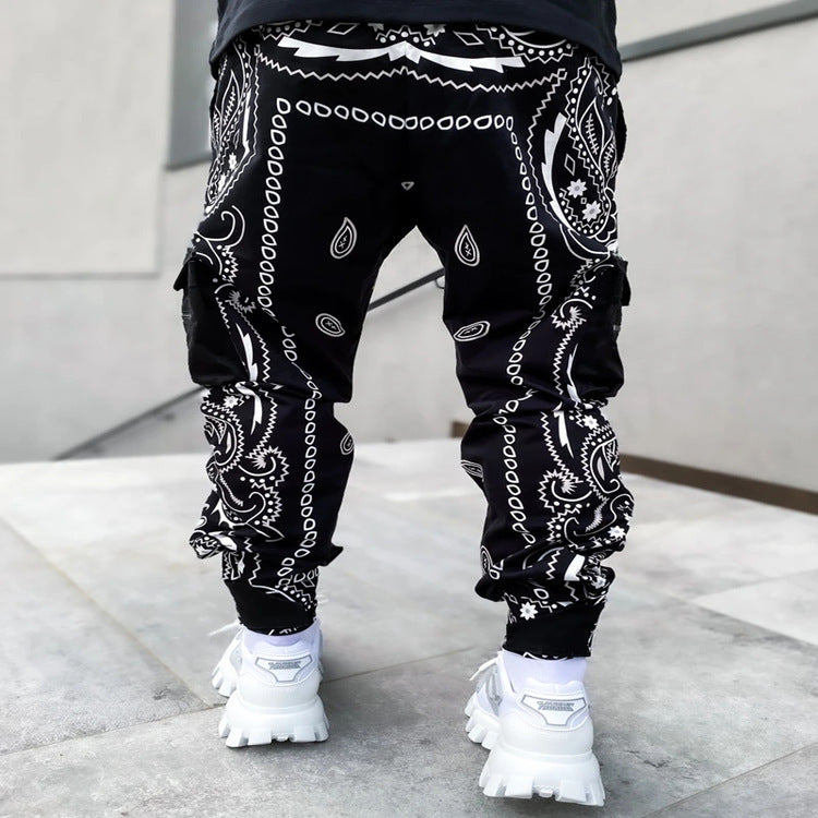 Multi Pocket Loose Fit Cargo Pants, Men's Casual Street Style Joggers with Drawstring for Spring Summer Outdoor Activities