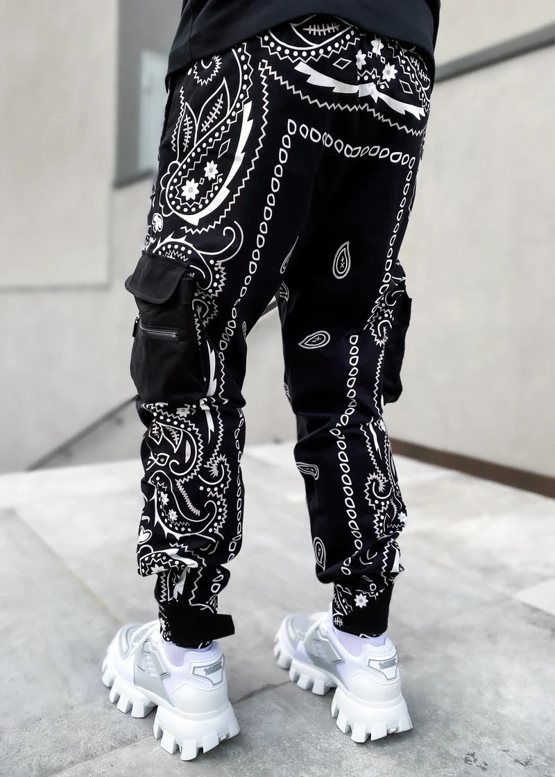 Multi Pocket Loose Fit Cargo Pants, Men's Casual Street Style Joggers with Drawstring for Spring Summer Outdoor Activities
