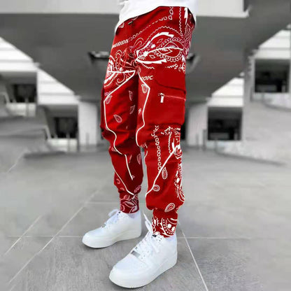 Multi Pocket Loose Fit Cargo Pants, Men's Casual Street Style Joggers with Drawstring for Spring Summer Outdoor Activities