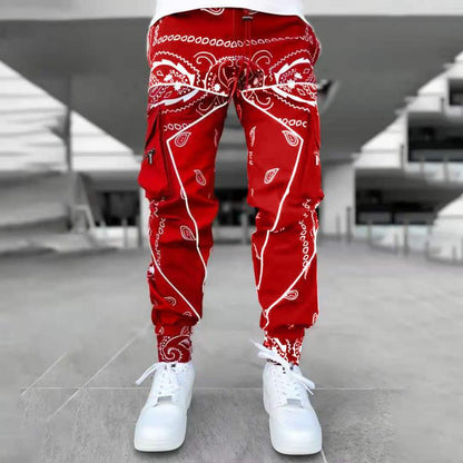 Multi Pocket Loose Fit Cargo Pants, Men's Casual Street Style Joggers with Drawstring for Spring Summer Outdoor Activities