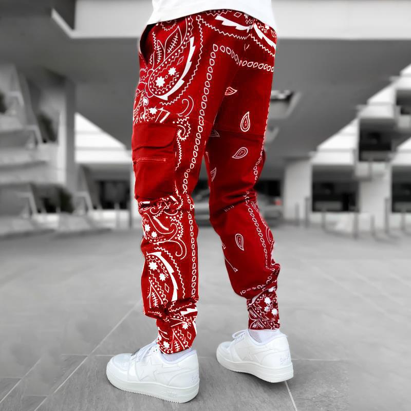 Multi Pocket Loose Fit Cargo Pants, Men's Casual Street Style Joggers with Drawstring for Spring Summer Outdoor Activities