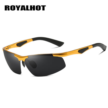 RoyalHot, Aluminum Magnesium Frame Polarized Square Sunglasses, For Men Women Outdoor Sports Party Vacation Travel Driving Fishing Cycling Supplies Photo Props