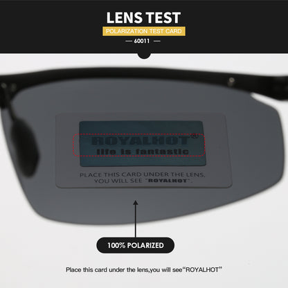 RoyalHot, Aluminum Magnesium Frame Polarized Square Sunglasses, For Men Women Outdoor Sports Party Vacation Travel Driving Fishing Cycling Supplies Photo Props