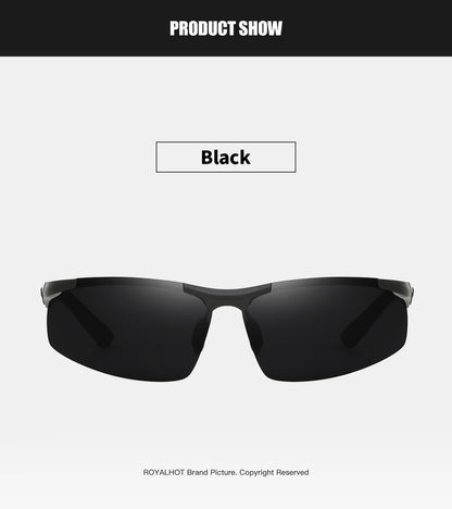 RoyalHot, Aluminum Magnesium Frame Polarized Square Sunglasses, For Men Women Outdoor Sports Party Vacation Travel Driving Fishing Cycling Supplies Photo Props