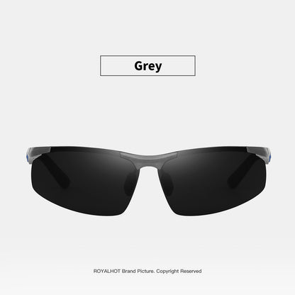 RoyalHot, Aluminum Magnesium Frame Polarized Square Sunglasses, For Men Women Outdoor Sports Party Vacation Travel Driving Fishing Cycling Supplies Photo Props