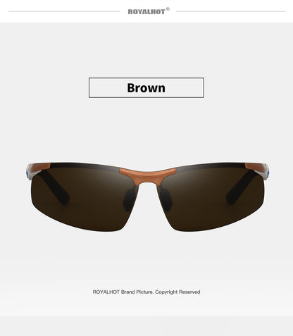 RoyalHot, Aluminum Magnesium Frame Polarized Square Sunglasses, For Men Women Outdoor Sports Party Vacation Travel Driving Fishing Cycling Supplies Photo Props