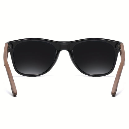 BARCUR, Classic Cool Wooden Temples Sunglasses, UV400 Polarized Sunglasses, For Men Women Holiday Outdoor Beach Vacation Travel Decors