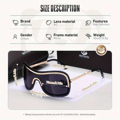 MePanda Men's All-in-One Metal Cool Sunglasses, Trendy Hip Hop Sunglasses, Ideal choice for Gifts