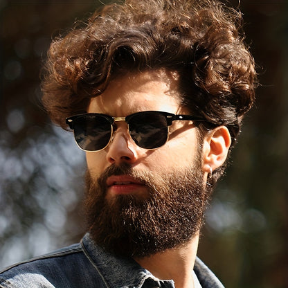 Classic Trendy Retro Eyebrow Design Polarized Sunglasses, For Men Women Outdoor Sports Party Vacation Travel Driving Fishing Supplies Photo Props, Ideal Choice For Gifts