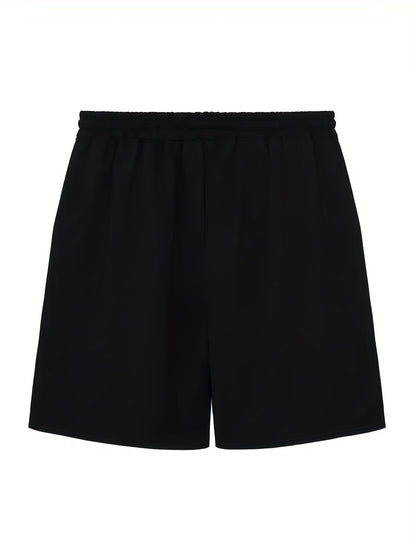 Stretchy Graphic Drawstring Shorts - Men's Comfortable Streetwear Pants for Casual Chic Style, Summer Fashion Outfits with Elastic Waistband and Relaxed Fit