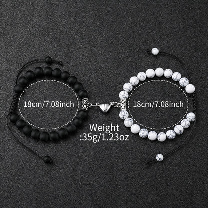 4pcs/set Casual Fashion Couples Quartz Watch Analog Silicone Wrist Watch & Heart Matching Bracelets, Valentines Gift For Him Her
