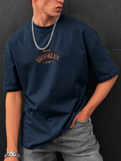 Letter Print, Men's Graphic Design Crew Neck T-shirt, Casual Comfy Tees Tshirts For Summer, Men's Clothing Tops For Daily Vacation Resorts