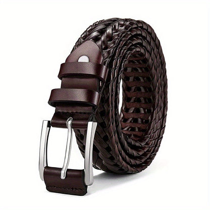 Men's Casual Sports Hollow Woven Belt Leather Pants Jeans Belt, Ideal choice for Gifts
