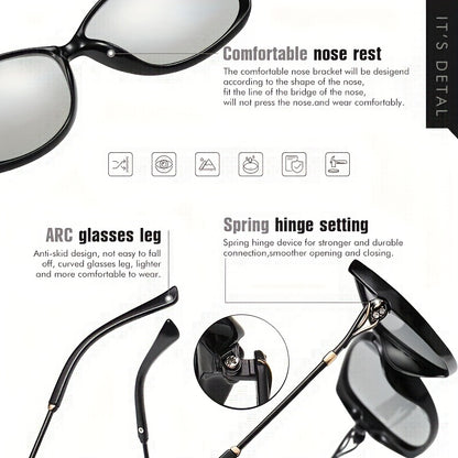 Fashion Design HD Photochromic Sunglasses For Women Polarized Glasses Driving Travel Oversized Ultralight Luxury Ladies Eyewear best gifts for Mother's Day