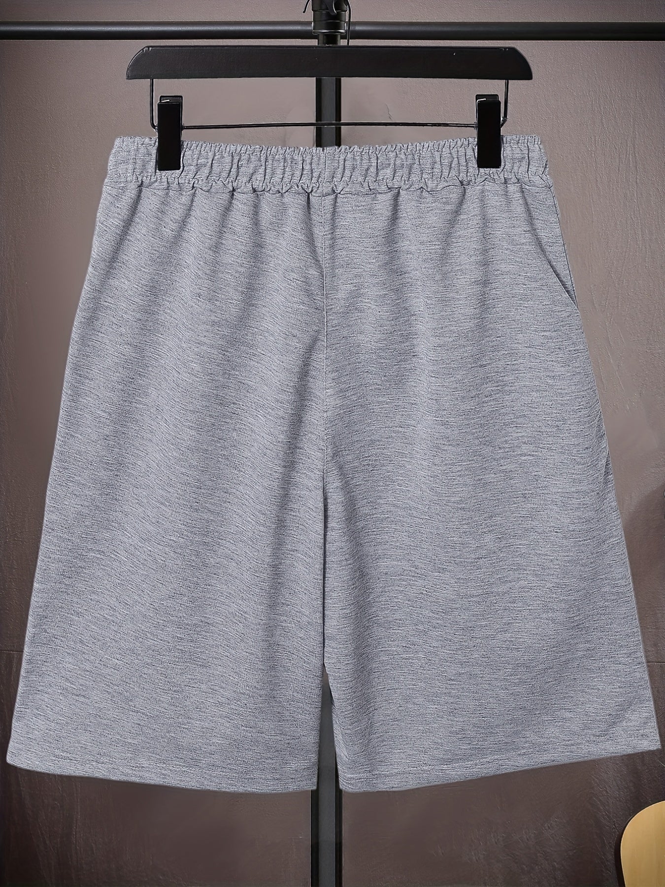 Men's Plus Size Drawstring Shorts - "MY BACK IS NOT A VOICEMAIL" Print, Oversized Black Sports Pants for Big and Tall, Elastic Waistband, Polyester, Casual Style for Spring/Summer, PLUS SIZE