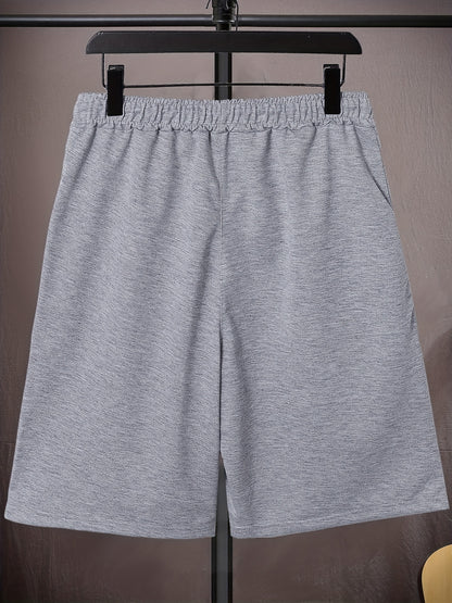 Men's Plus Size Drawstring Shorts - "MY BACK IS NOT A VOICEMAIL" Print, Oversized Black Sports Pants for Big and Tall, Elastic Waistband, Polyester, Casual Style for Spring/Summer, PLUS SIZE