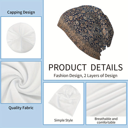 Hat Antique Tabriz Persian Rug Outdoor Caps for Men Women Bohemian Boho Style Skullies Ski Caps Soft Bonnet Hats
