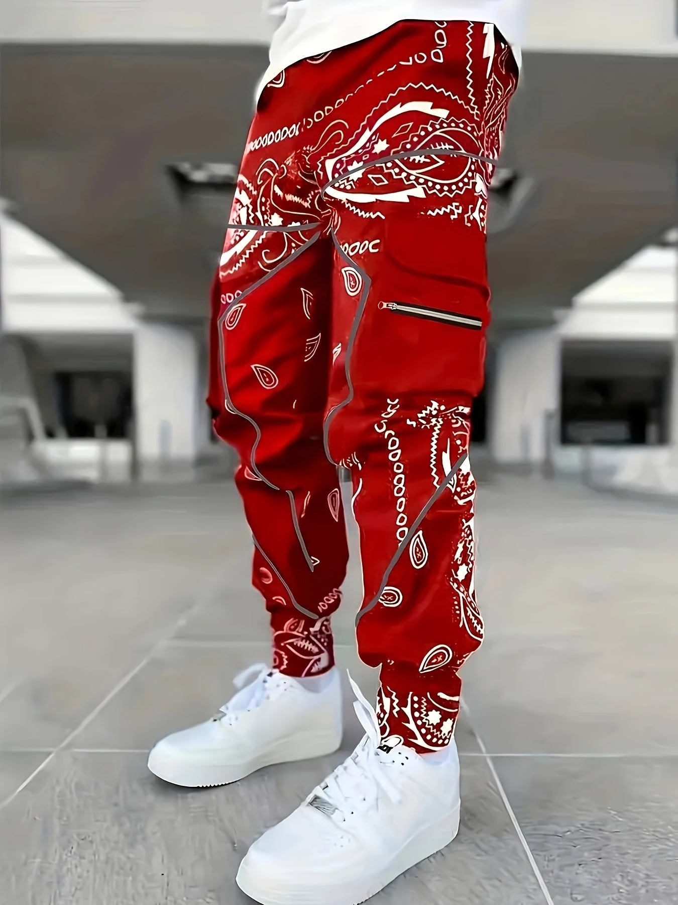 Multi Pocket Loose Fit Cargo Pants, Men's Casual Street Style Joggers with Drawstring for Spring Summer Outdoor Activities