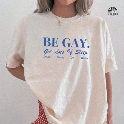 Sapphic Shirt Be Gay Shirt Lesbian Tshirt Queer Shirt Gay Agenda Funny Pride Shirt Be Nice Shirt Parody Gay Gift Lgbtq Tshirts