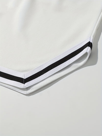 Men's Streetwear Shorts, Graphic Drawstring Stretchy Short Pants For Comfort & Casual Chic Style, Summer Clothings Men's Fashion Outfits
