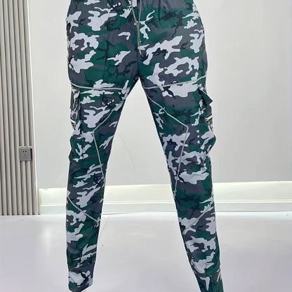 Multi Pocket Loose Fit Cargo Pants, Men's Casual Street Style Joggers with Drawstring for Spring Summer Outdoor Activities
