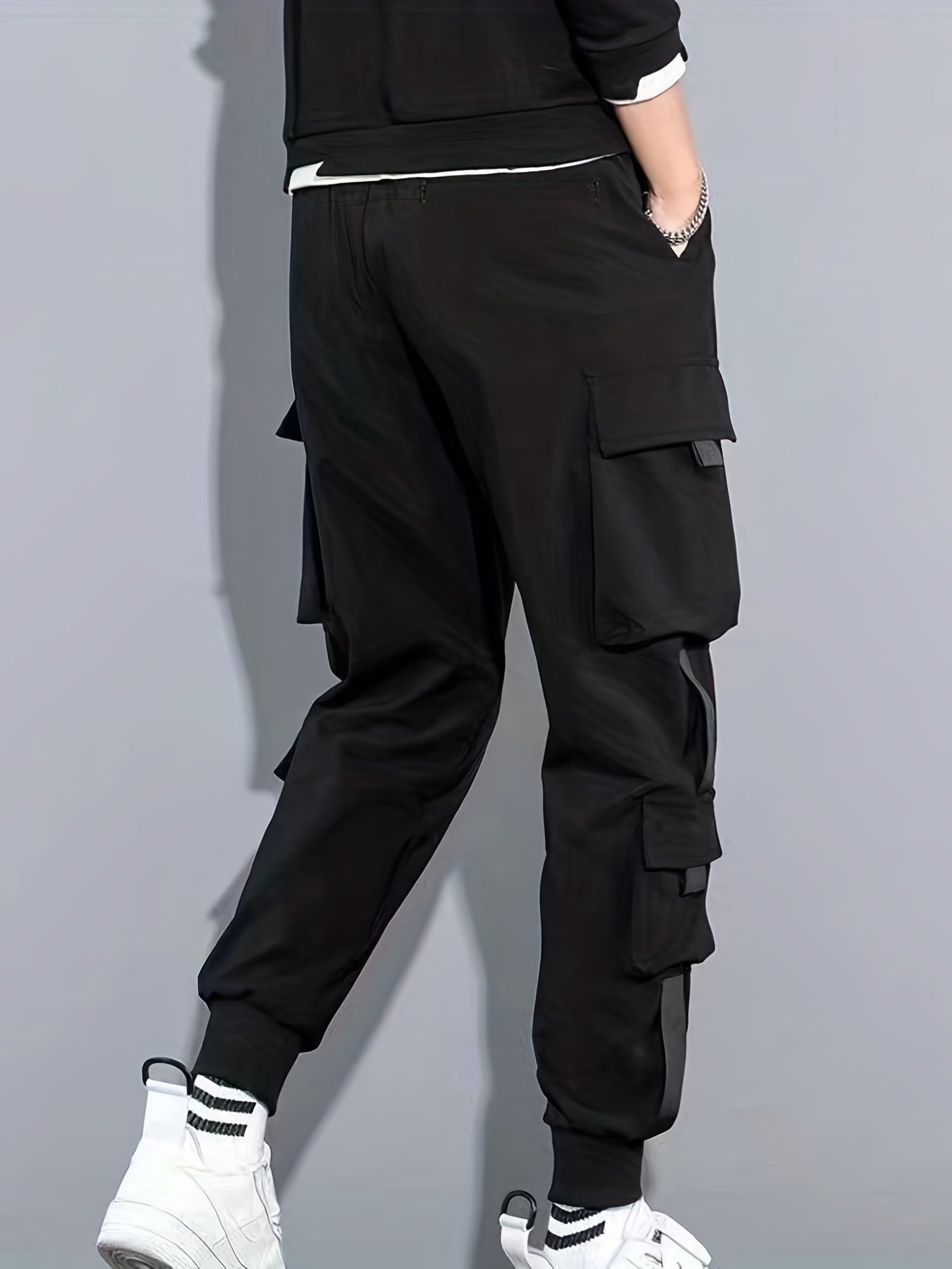 Classic Design Multi Flap Pockets Cargo Pants, Men's Casual Techwear Drawstring Cargo Pants Hip Hop Joggers For Autumn Summer Outdoor