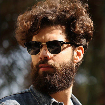 Classic Trendy Retro Eyebrow Design Polarized Sunglasses, For Men Women Outdoor Sports Party Vacation Travel Driving Fishing Supplies Photo Props, Ideal Choice For Gifts