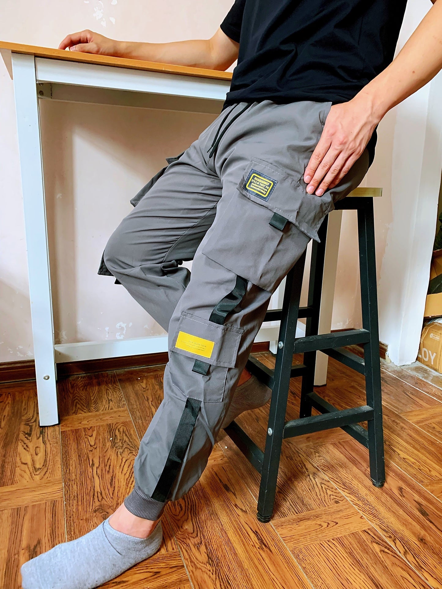 Classic Design Multi Flap Pockets Cargo Pants, Men's Casual Techwear Drawstring Cargo Pants Hip Hop Joggers For Autumn Summer Outdoor