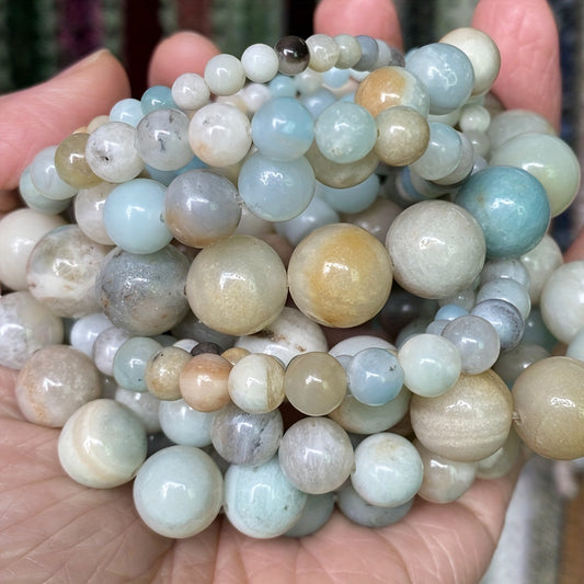 4-12mm Natural Stone Round Beads - Assorted Colors & Patterns, Perfect for DIY Jewelry Making, Bracelets, Necklaces, and Earrings, DIY Jewelry Making|Natural Stone Beads|Smooth Texture