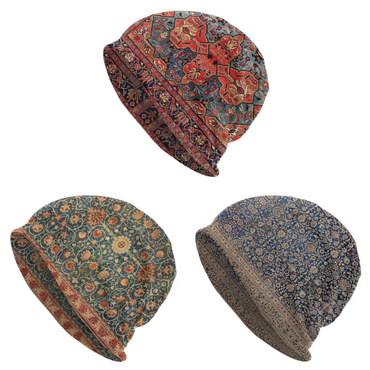 Hat Antique Tabriz Persian Rug Outdoor Caps for Men Women Bohemian Boho Style Skullies Ski Caps Soft Bonnet Hats