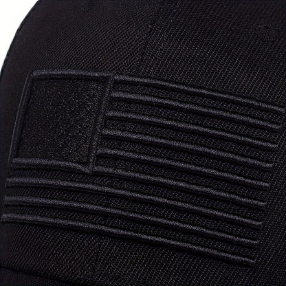 Embroidered Mesh Back American Flag Snapback Baseball Cap, U.S.A. Patriotic Caps For Veteran's Day, July 4th Independence Day