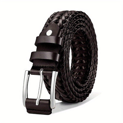 Men's Casual Sports Hollow Woven Belt Leather Pants Jeans Belt, Ideal choice for Gifts