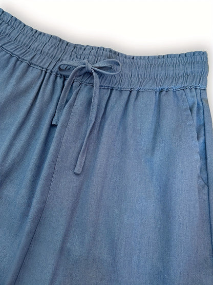 Women's Casual Wide Leg Pants with Elastic Waist for Comfortable Spring and Summer Wear