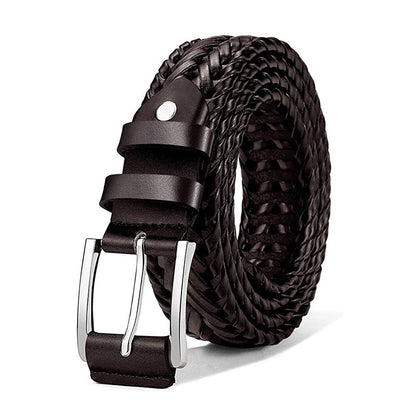 Men's Casual Sports Hollow Woven Belt Leather Pants Jeans Belt, Ideal choice for Gifts